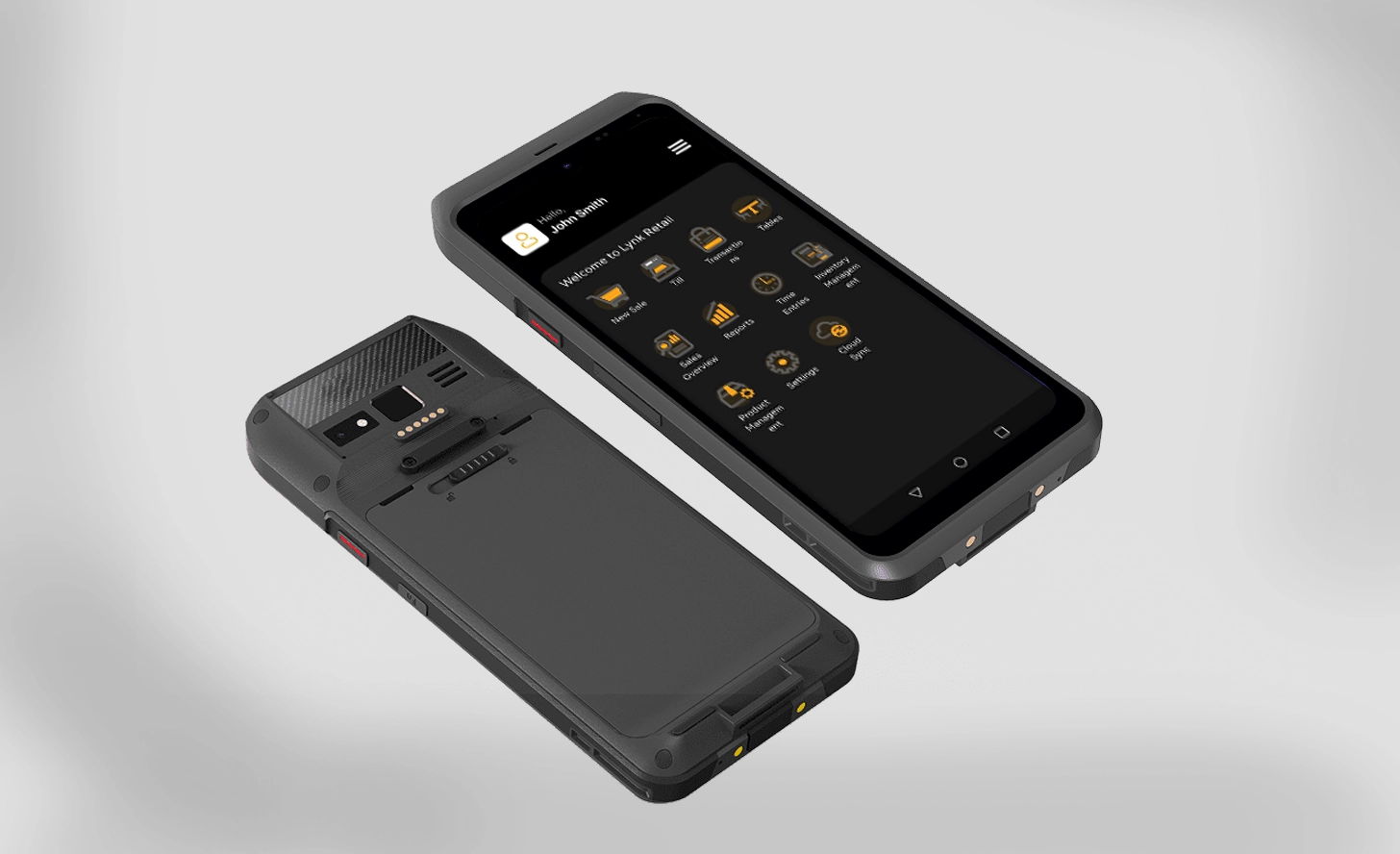 lynk hand held pos scanner front and back