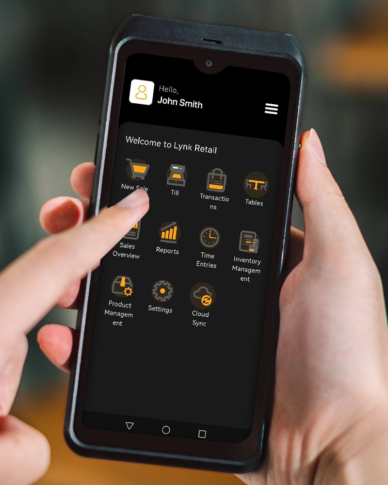 mobile pos on hand